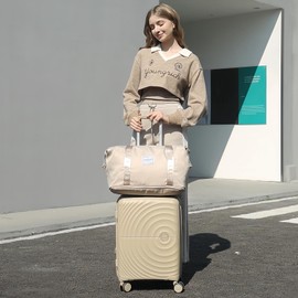 LARVENDER 20in Carry On Luggage, PP Hardside Luggage Set 3 Piece, Expandable Travel Suitcase Set with TSA Lock, Lightweight Suitcases with Wheels for Women Men(CHAMPAGNE/20/DB/TB)