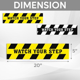Pack 4 Pcs Watch Your Step Sticker For Indoor Outdoor Floor Decal Safety Caution Warning Security Signs Window Bumper Stickers Weatherproof Large Vinyl Decals Home Accessories