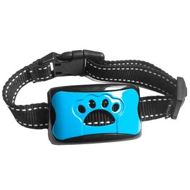 Denlupa Caring Pet Anti-Bark Collar | Silent Training Aid | Soft Vibration, No Shock Barking Control for Small to Large Breeds | Excessive Barking Behavior Correction, (Battery Powered), Blue