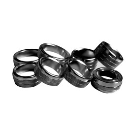 AuTK Aluminum Alloy HVAC Control Knob & Switch Covers Kit for Chevy Blackado/GMC Sierra 2014-2018 (8Pcs Black) - Radio Button Trim, AC/Light Control Panel Covers, Metal Dashboard Upgrade Accessories