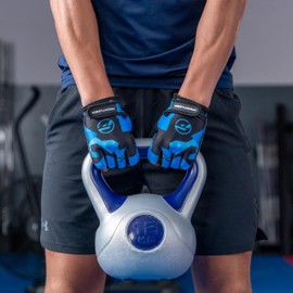 FRONTLINER Weight Lifting Gloves – Anti-Slip Padded Palm, Half-Finger Gym Gloves for Men & Women, Stretchable Fitness Gloves for Strength Training, Calisthenics, Cycling, and Workouts (Pink Camo, M)