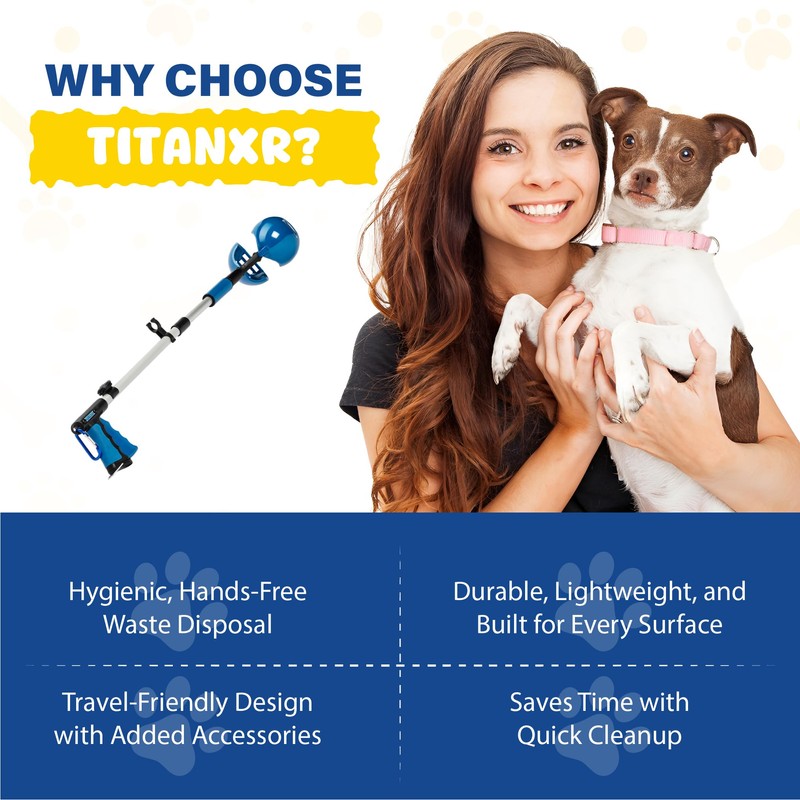 TITAN XR Dog Pooper Scooper 3 Tools in 1, Portable