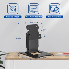WEARSON Touch LCD Monitor&All in One PC Stand All Metal Holder Sturdy with VESA Hole 75x75mm&100x100mm