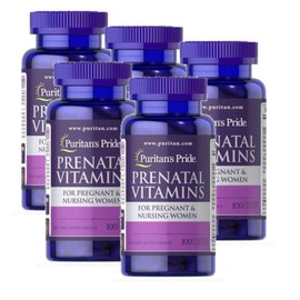 Puritans Pride Prenatal Vitamins Caplets, 5 units, 100 tablets / 퓨리탄스프라이드 프레나탈 임산부 멀티비타민 캐플렛 Puritans Pride Prenatal Vitamins Caplets, 5개, 100정