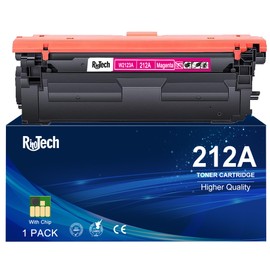 212A Magenta Toner Cartridge,Compatible Replacement for HP 212 A W2123A 212X W2120X, for HP Color Laserjet Enterprise M554 m554dn M555 M555dn Flow MFP M578 Printer, with Upgraded Chip,No Fading