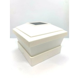 RELIGHTABLE 18 Pack LED White Vinyl 5"X5" Solar Powered Post Deck Cap Square Light WF