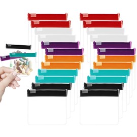 Pack of 24 Mini Zip Bags, Medication Bag, Small, Zip Bag with Zip, Waterproof and Moisture-Resistant, Ideal for Tablets and Small Parts (7.5 x 7 cm, 6 Colours)
