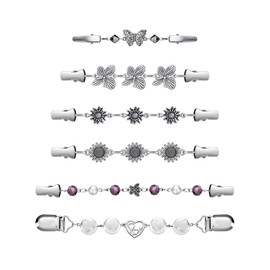 Hicarer 6 Pieces Vintage Shirt Dress Cardigan Clip, Waist Clip for Women, Sweater Shawl Brooch Jacket for Clothing(Retro Style)