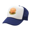 Gooder Tees Cheeseburger - Concession Food Truck Carnival fair - Vintage Retro Style Trucker Cap Hat (Navy)