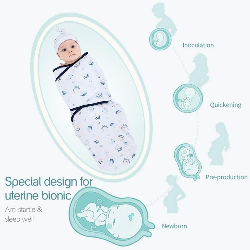 KLERICER 2 Pack Baby Swaddle Wrap Newborn Babies Swaddling Sack,