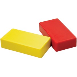 Hold Everything Magnet, Ceramic Block Magnet in Red &Yellow Plastic (1 of each Color)