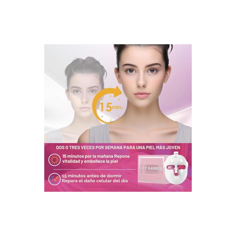 Terapia de luz roja para el rostro, máscara facial con