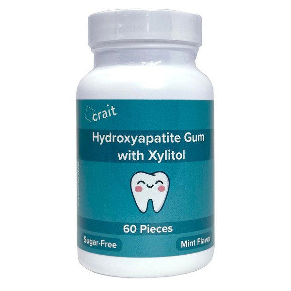 crait Hydroxyapatite Gum Remineralizing Gum with Non-Nano Hydroxyapatite and Xylitol,