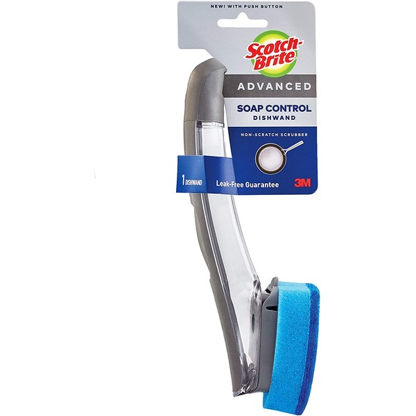 Scotch-Brite Non-Scratch Advanced Soap Control Dishwand, Keep Your Hands Out Of Dirty Water, Long Lasting and Reusable