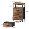 Huuger Nightstand with Charging Station, 27.6 Inch Bedside Table with