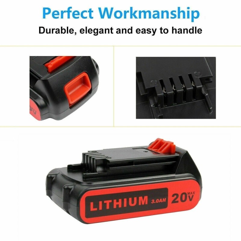 BLACK+DECKER 2Pack LithiumBattery replace for Black and Decker 20 Volt