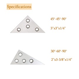 30/60/90 Degree Solid Angle Plate Set - 2 Pcs 45/45/90 Degree, Angle Blocks for Precision Machinist Measurement Tool and Calibration