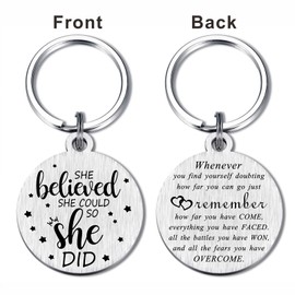 MXRSDF Inspirational Gifts for Women Valentines Birthday Christmas Mothers Day, Positive Quotes Keychain for Female Friend, Encouragement, Inspirational, Small