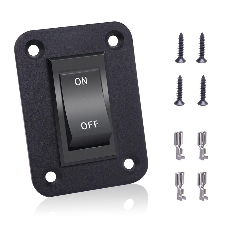 JT-HLM On-Off Switch 12V 20A, Panel 4Pin Rocker Switch DPST,