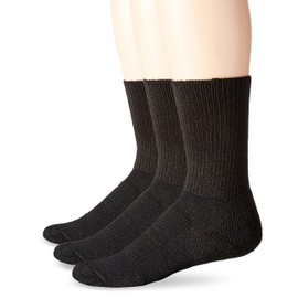 Thorlos Unisex WX Walking Thick Padded Crew Sock, Black (3 Pack), Medium