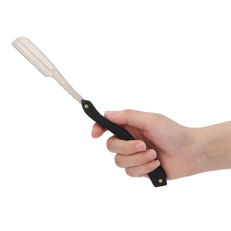 Men's Straight Edge Razor Zinc Alloy Wooden Handle Razor for