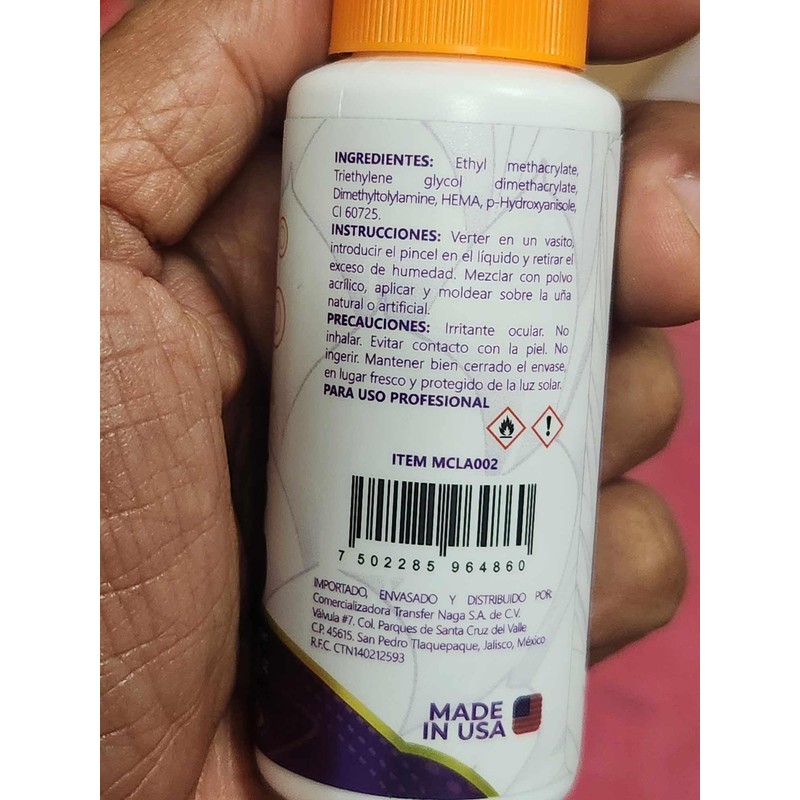 MC Nails Monomer Liquid 2oz bottle compatible with any acrylic,
