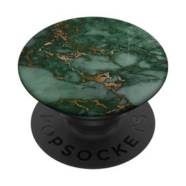 PopSocket PopGrip: Elegant Pattern of Dark Jade and Forest Green Extendable Base and Grip for Mobile Phones/Tablets with Interchangeable Top