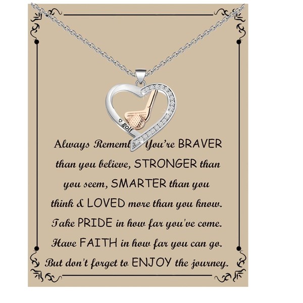 ENSIANTH Golf Necklace for Women Golf Bracelet Golf Gifts Golf