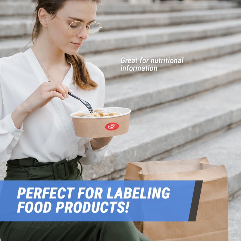 HOT Sticker Label - Red HOT Sticker for Food, Groceries,