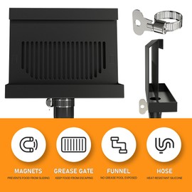 Rear Grease Drainage Funnel for Blackstone Grease Cup Upgrade, Blackstone Griddle Accessories, Enclosed Grease Catcher, Innovative, Flexible Large Capacity with Blackstone 36/28/22/17 Inch Griddle