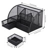Zawaer Desk Organiser Office, Mesh Metal Office Accessories, Sorting Compartments
