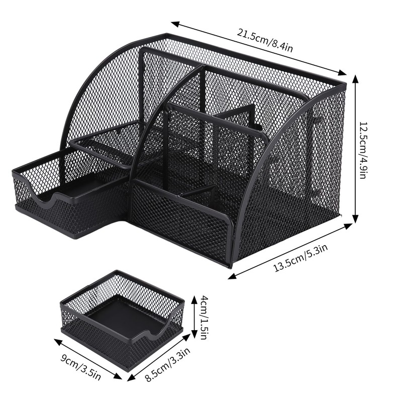 Zawaer Desk Organiser Office, Mesh Metal Office Accessories, Sorting Compartments