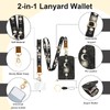 LAOTANGJIA PU Leather Lanyard Wallet with ID Badge Holder with