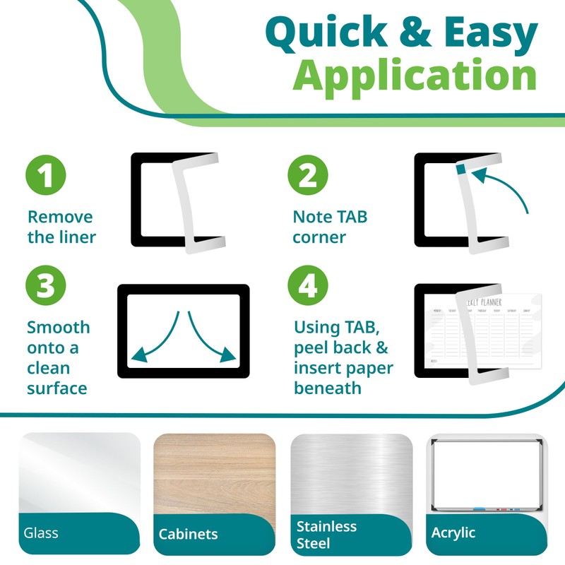 Fodeez 8.5x11 Self Adhesive Peel & Stick Document Holder for