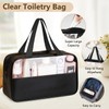 elzle Borse da Toilette Trasparente,Borsa Portatile per Trucchi,Necessaire da Viaggio