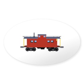 CafePress Caboose Sticker Oval Car Bumper Sticker