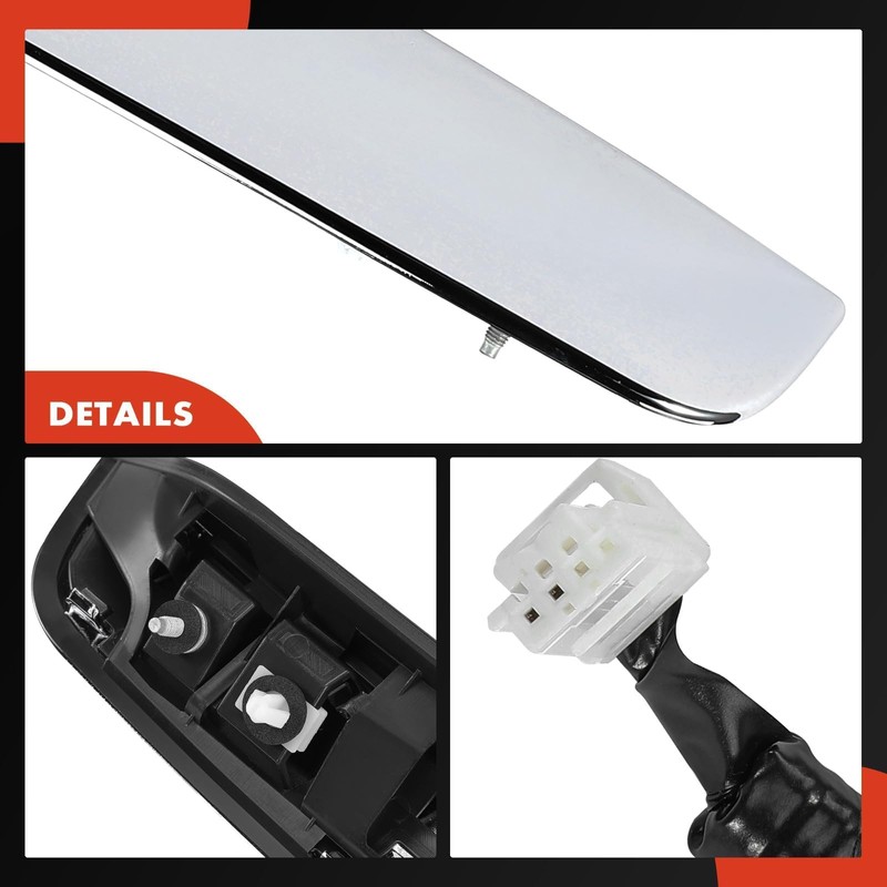 A-Premium Rear Tailgate White Handle Garnish Finisher Molding Compatible with