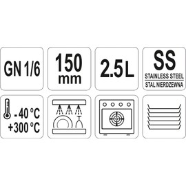 Yato YG-00292 – Gastronorm Container GN Stainless Steel