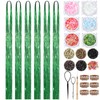 Green Hair Tinsel Kit With Body Glitter 48 Inch 3000