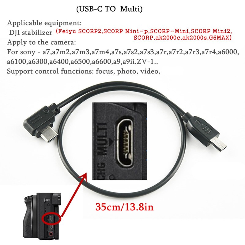 for sony camera Multi usb cable to Feiyu Stabilizer connects