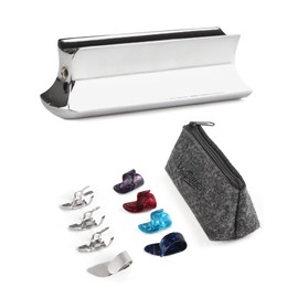 Mr.Power Guitar Slide Metal Steel Tone Bar for Dobro, Lap Steel Guitar, Hawaiian Guitar, Electric Guitar with Celluloid + Stainless Steel Metal Thumb & Finger Picks Plectrums + Bag