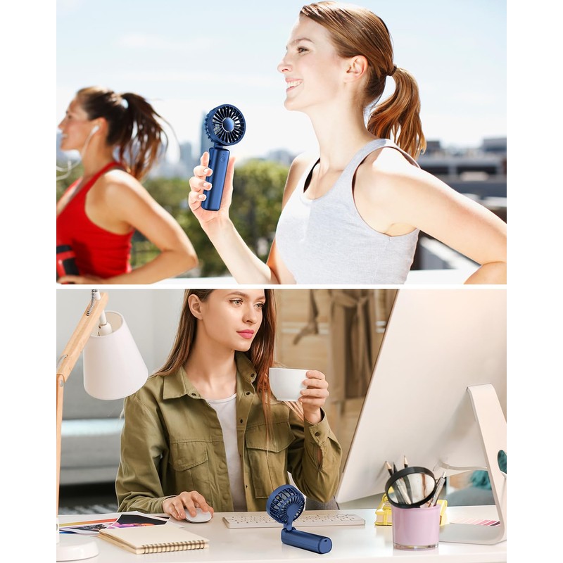 FrSara Portable Handheld Fan Rechargeable, Small Mini Folding Desk Fan