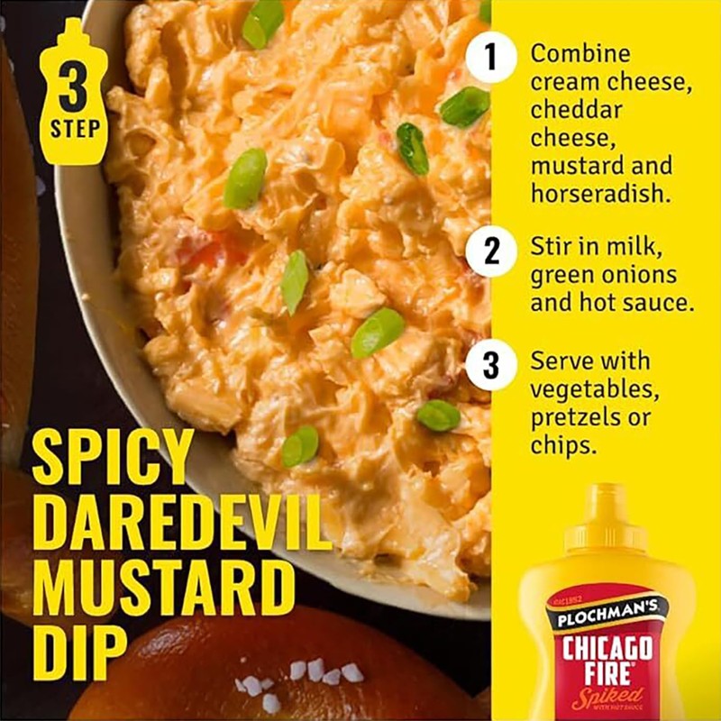 Plochman, Chicago Fire Mustard, 15 oz, Spices up Hot Dogs