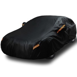 EzyShade 10-Layer Car Cover Waterproof All Weather [See Vehicle Size Chart for Accurate Fit] Outdoor Full Exterior Covers for Automobiles Sedan Hatch. Rain Sun Snow. Black, Size A1 (See SizeChart)