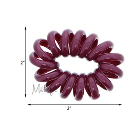 Jumbo Coil Pony Holder Hair Ties - Set of 4 Burgundy