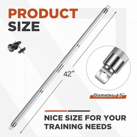 Blulu Aluminum Double Swivel Bar LAT Pull Down Bar Double Hook for Dual-Stack Functional Trainers, LAT Pulldown Attachments, Knurled Grip 220lbs Weight Capacity, 42 Inch