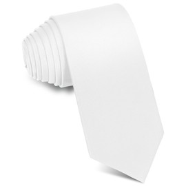 JUNMEISI Men's Ties Solid Pure Color 3.15" (8CM) Necktie White Ties For Men