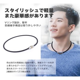 FUANNA Magnetic Necklace, 0 Type Necklace, Magnetic Titanium Necklace Design, Stylish, Popular, Sports, Business, Unisex, Static Removal, Necklace, Stainless Steel