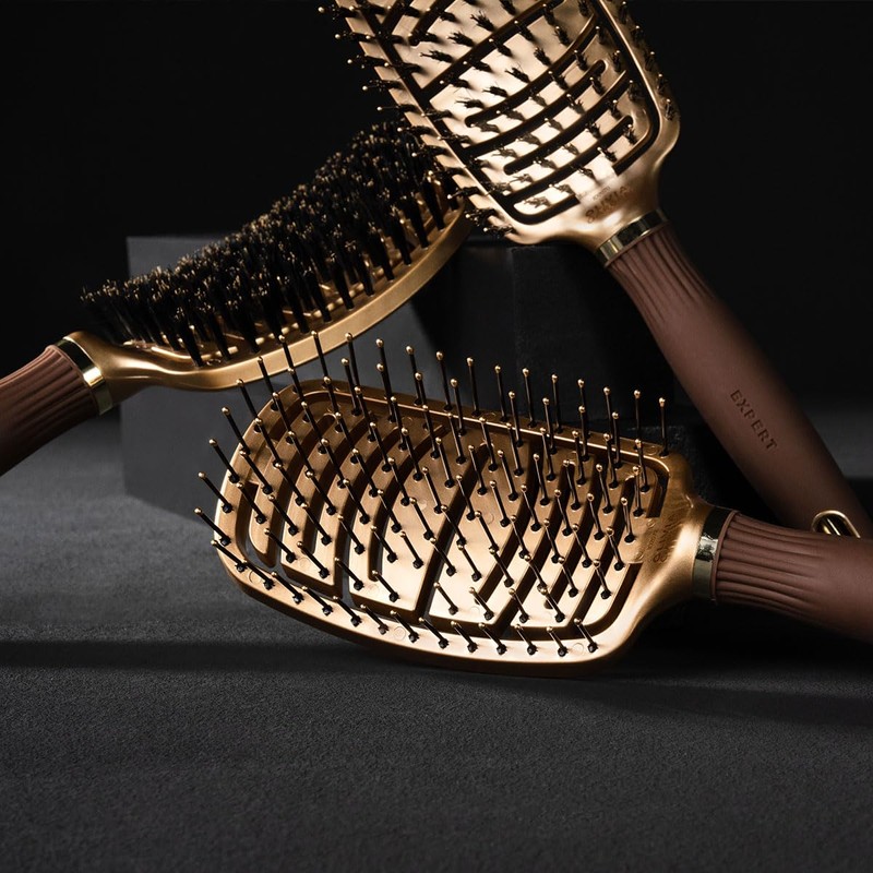 Expert Care Flex Boar Bristles Gold & Brown