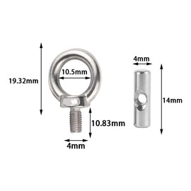 NA 4 Pcs Multi Function Awning Rail Stoppers Stainless Steel Awning Rail Stoppers Lifting Eye Bolts forCaravan Motorhome Campervan Camping Tent